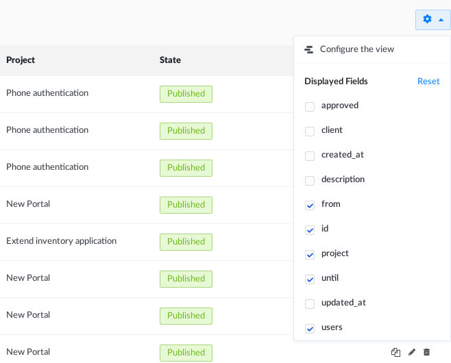back-end configure table