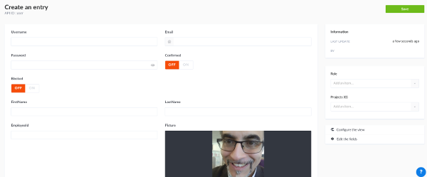 how to create a user on the back-end interface