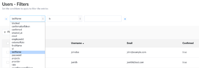 back-end filters