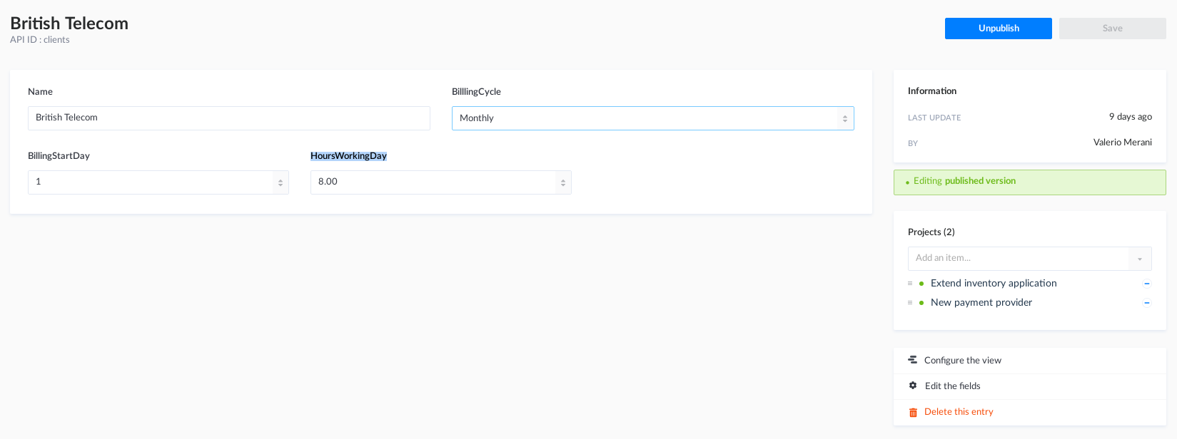 back-end create new client