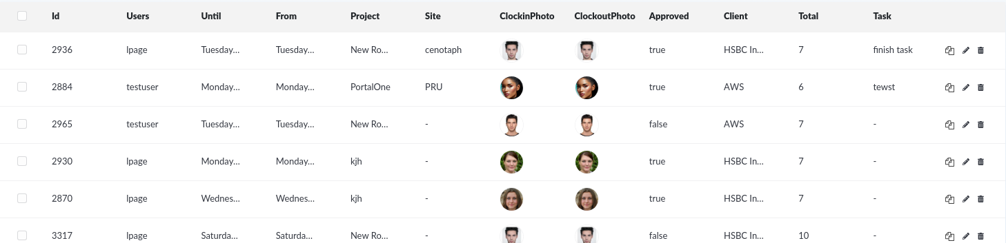 Timesheets example
